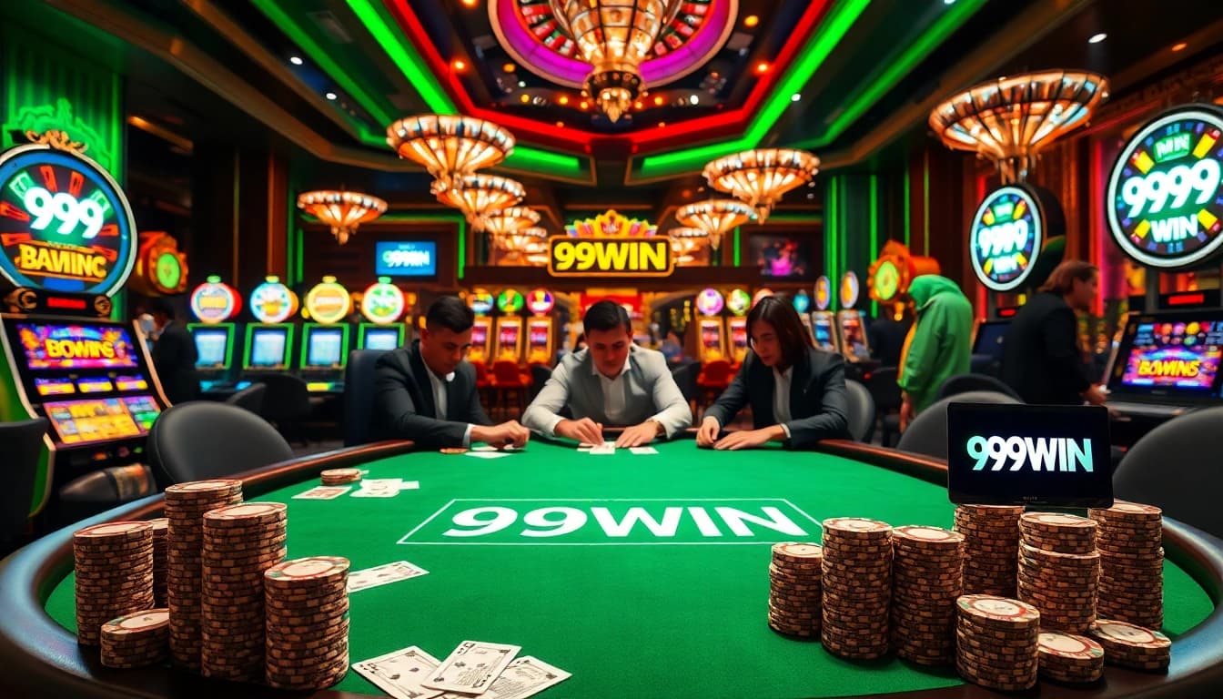 Players winning big at 99WIN casino tables filled with action and excitement.