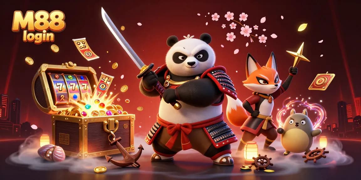 Play M88 login and join the excitement of online gaming with vibrant characters and casino elements.