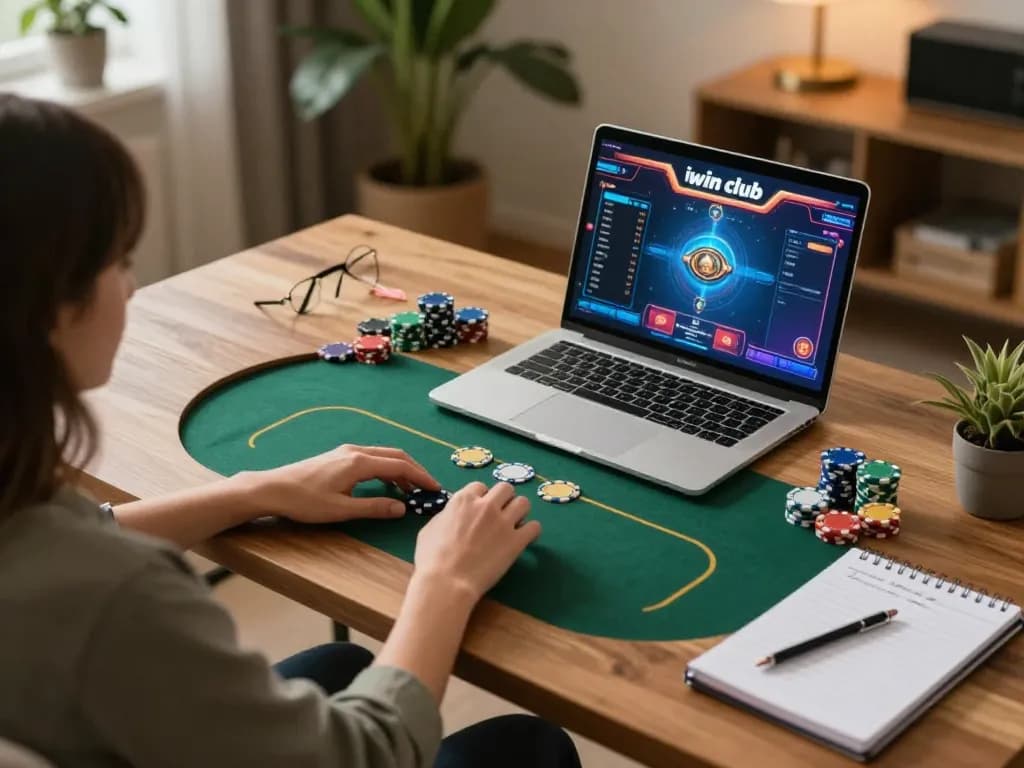 Engaging in strategic gameplay on iwin club from a comfortable home setup