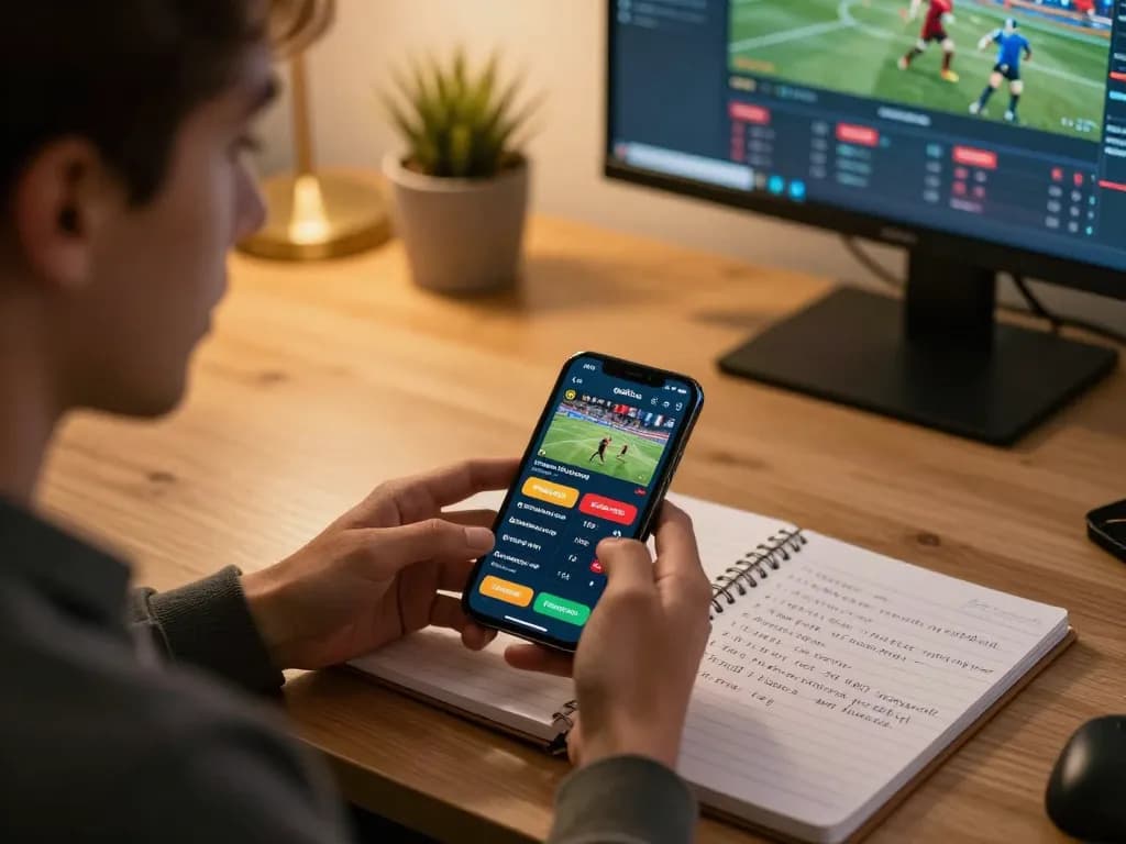 Engage with live sports betting on goal123.ac mobile app in a cozy home setting, showcasing dynamic odds.