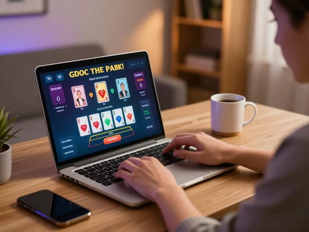 Engaging online casino gameplay at https://gemwin.pics with laptop and live dealer interface