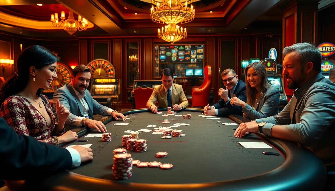 Excited players engaged at a high-stakes poker table representing luxury and thrill at XX 88.