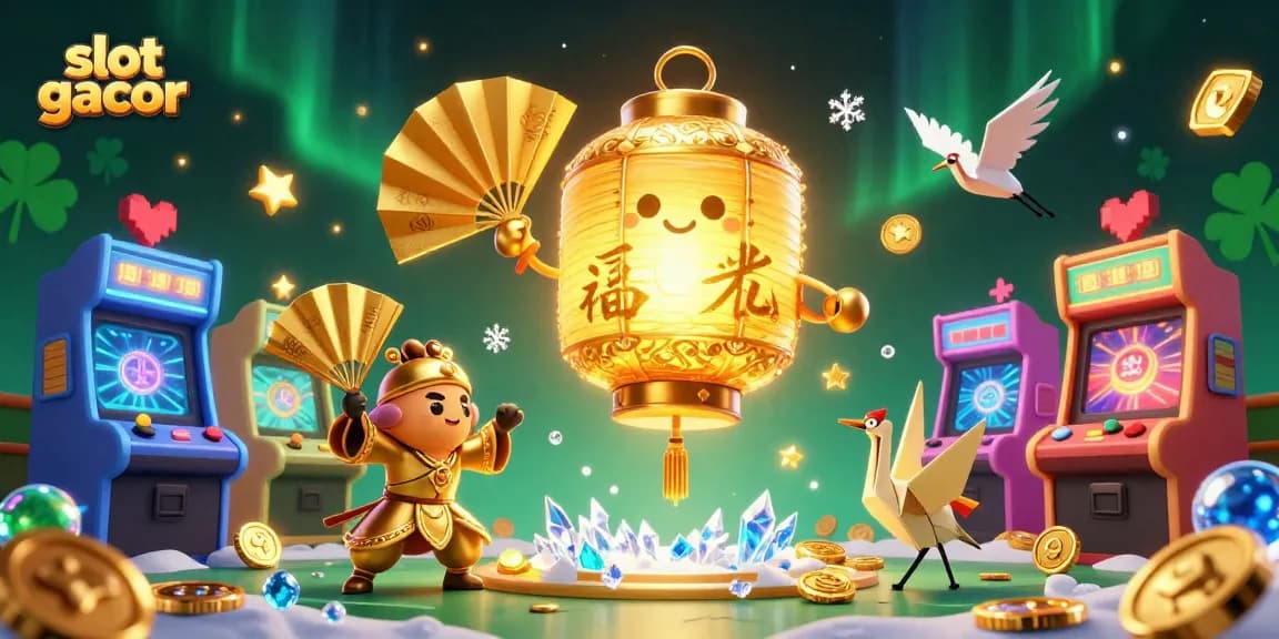 Spel slot gacor dengan berbagai simbol dan elemen beruntung di kasino virtual yang ceria.