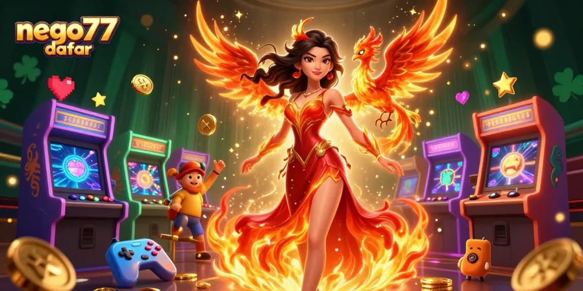 Engage with NEGO77 daftar for thrilling casino action in a vibrant, illuminated gaming scene.
