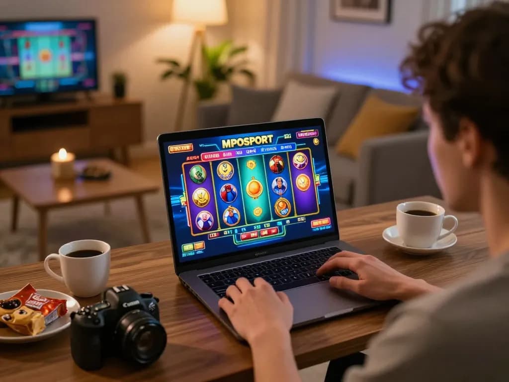 Engaging in online slot gaming on the website tonysitaliancuisine from a cozy home setup