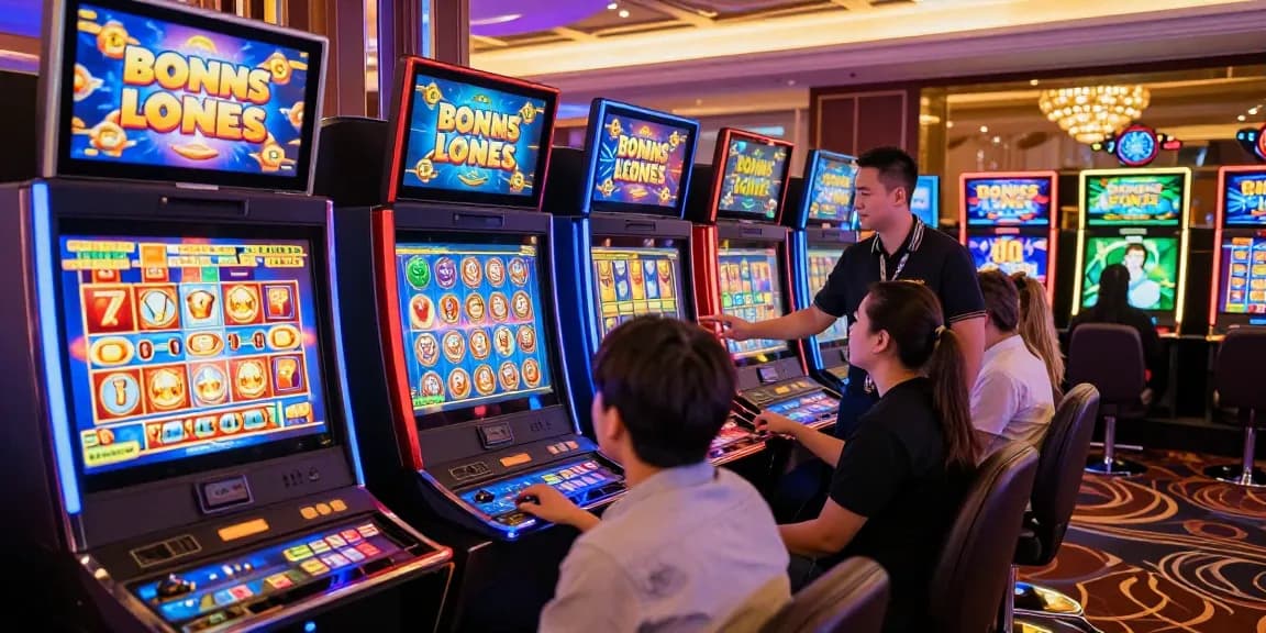 Engaging players enjoying bonus buy slots in a lively online casino setting with vibrant graphics.