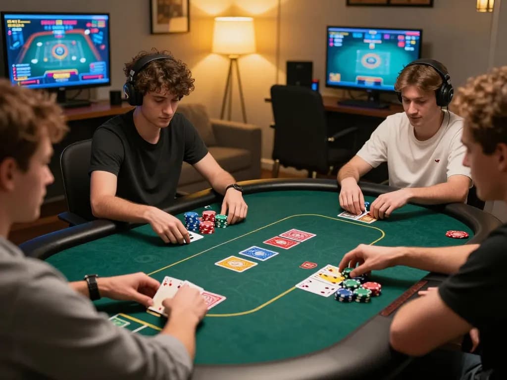 Real players actively engaged in an online poker game, download mega888 now for exciting gameplay.