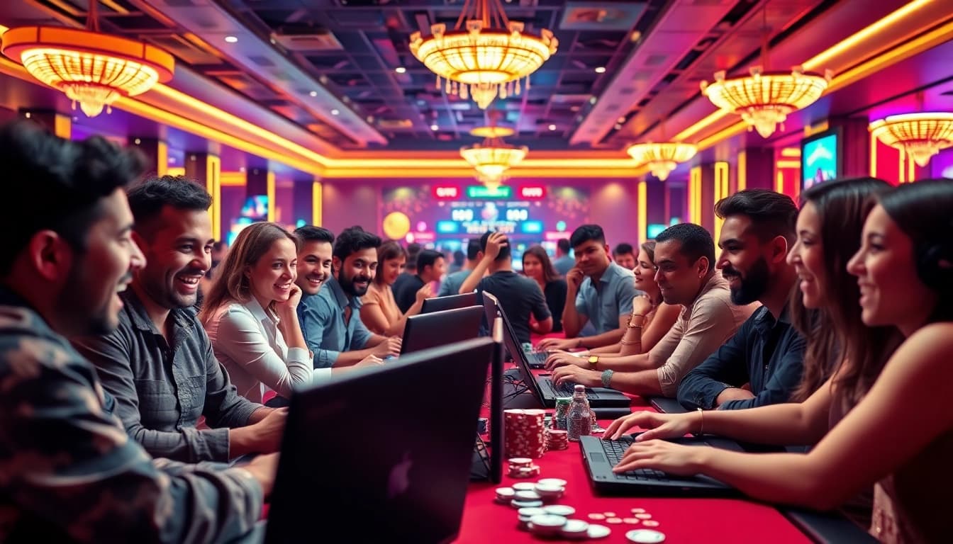 Spieler, die casino spielen online in einem aufregenden virtuellen Casino erleben.