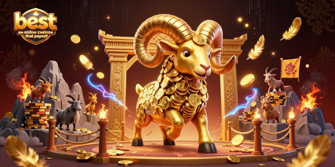Experience the thrill at the best au online casinos that payout with dynamic 3D action and gold elements.