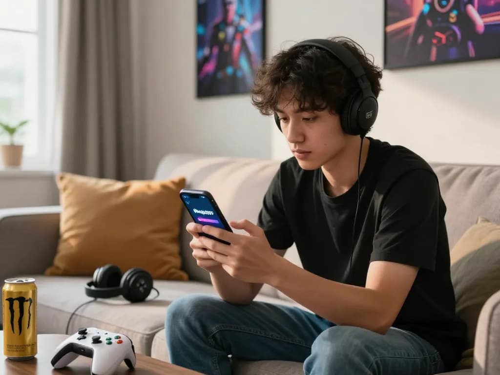 Download Mega888 APK on smartphone during an exciting gaming session in a cozy living room.