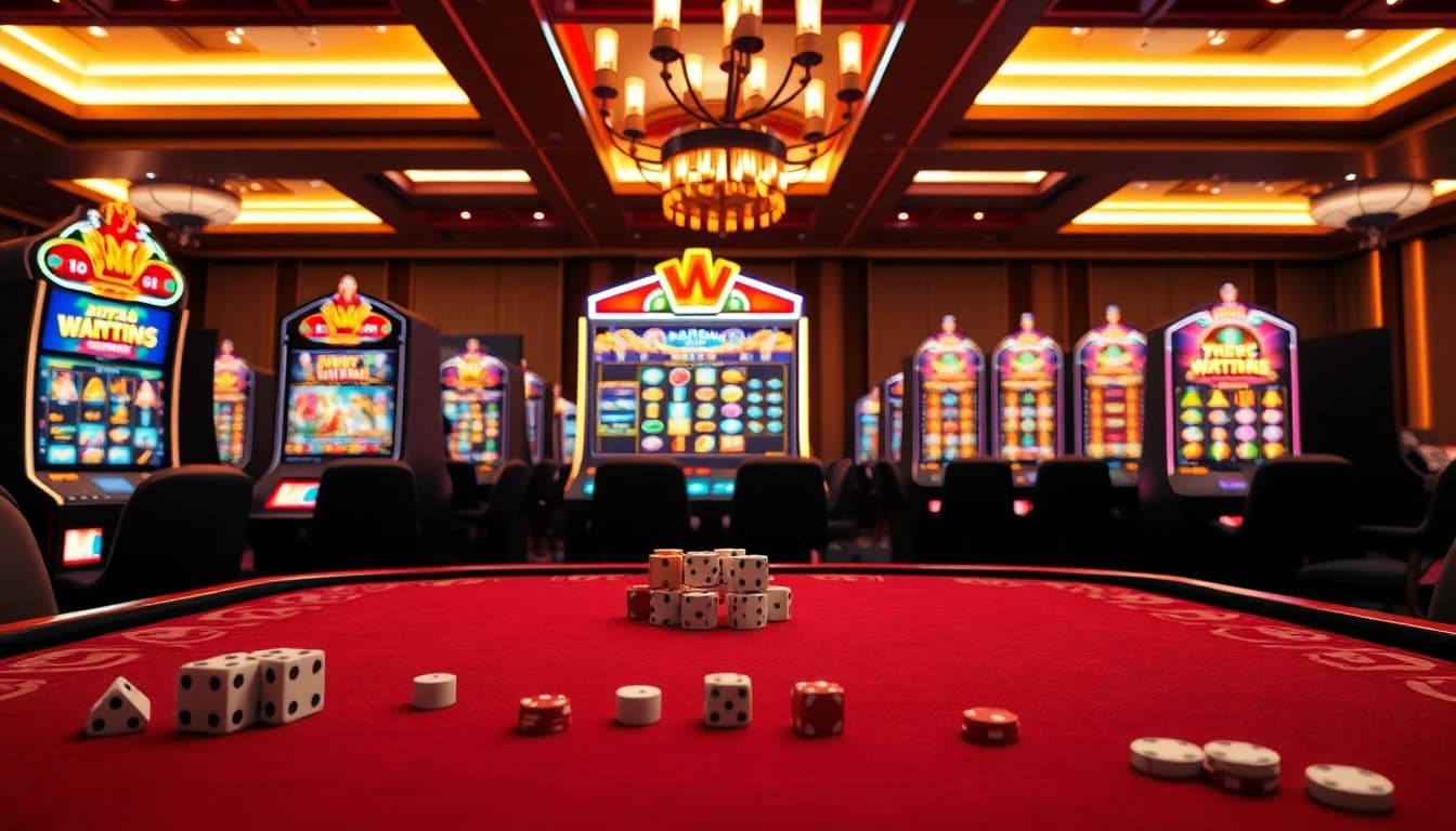 Experience the thrill of a slot demo with colorful machines and vibrant gameplay.