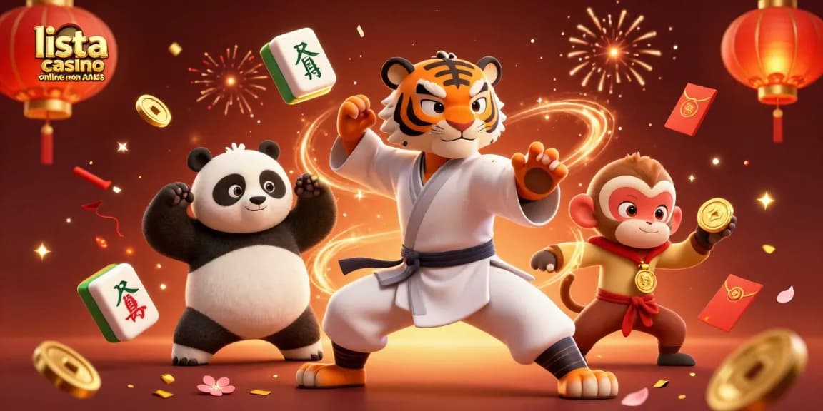 Interagisci con lista casino online non AAMS che mostra una vivace scena di casinò 3D piena di azione ed energia.