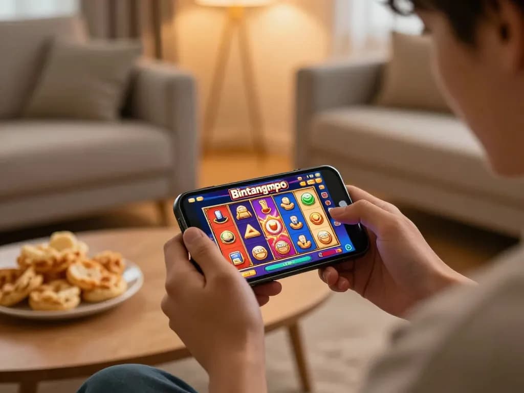 Berinteraksi dengan slot online Bintangmpo, menunjukkan suasana permainan yang nyaman.