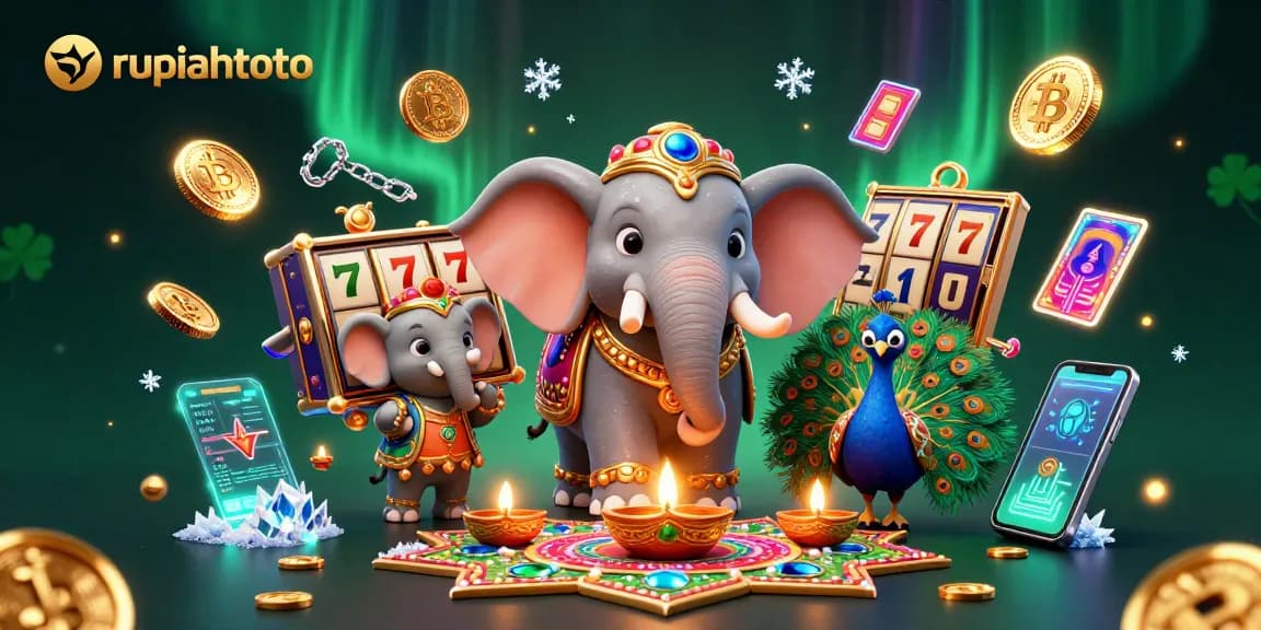 Putar kemenangan di slot rupiahtoto dengan desain gajah dan efek neon yang kaya!