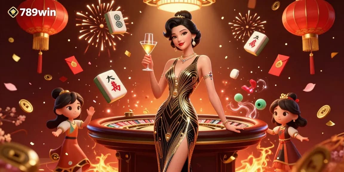 Engage in thrilling gameplay at 789win while celebrating wins with elegant décor and golden elements.