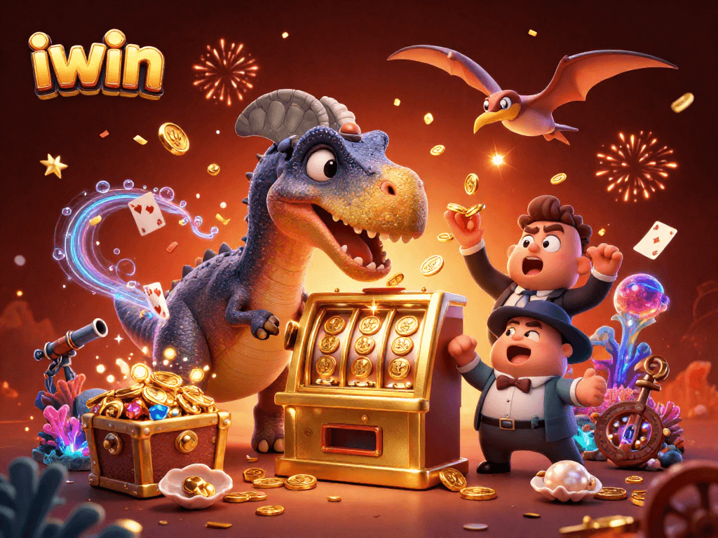 Experience jackpot excitement with iwin as a pachycephalosaurus headbutts the slot machine!