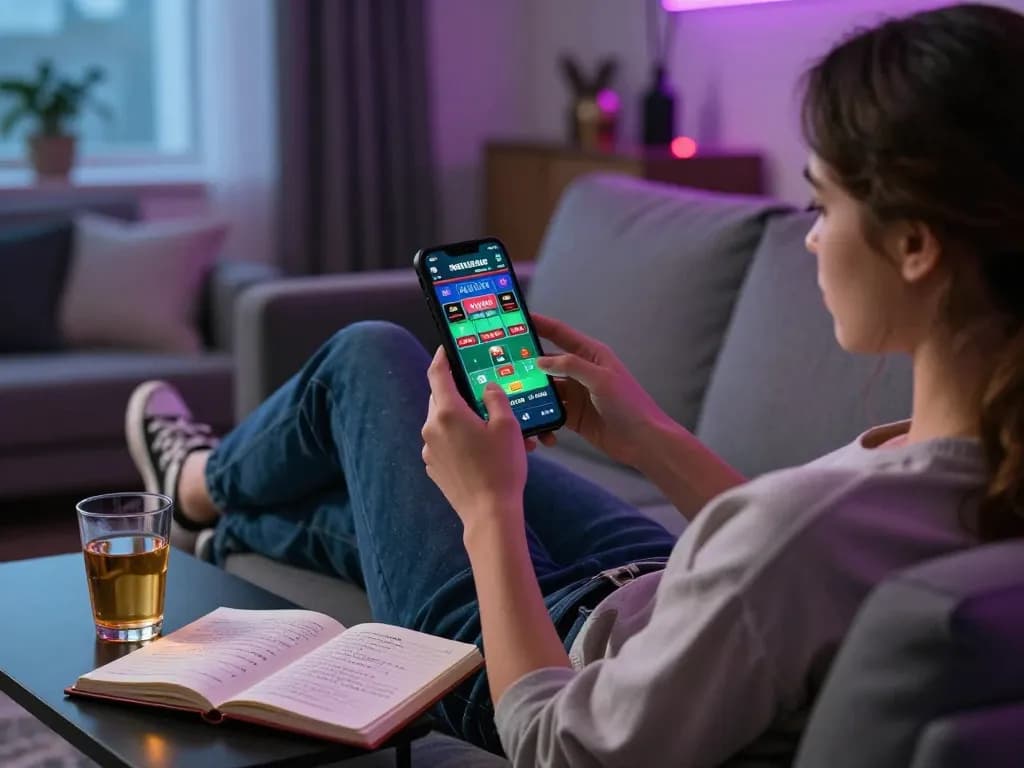 Engaging in mobile sports betting on nk88 app from a cozy living room