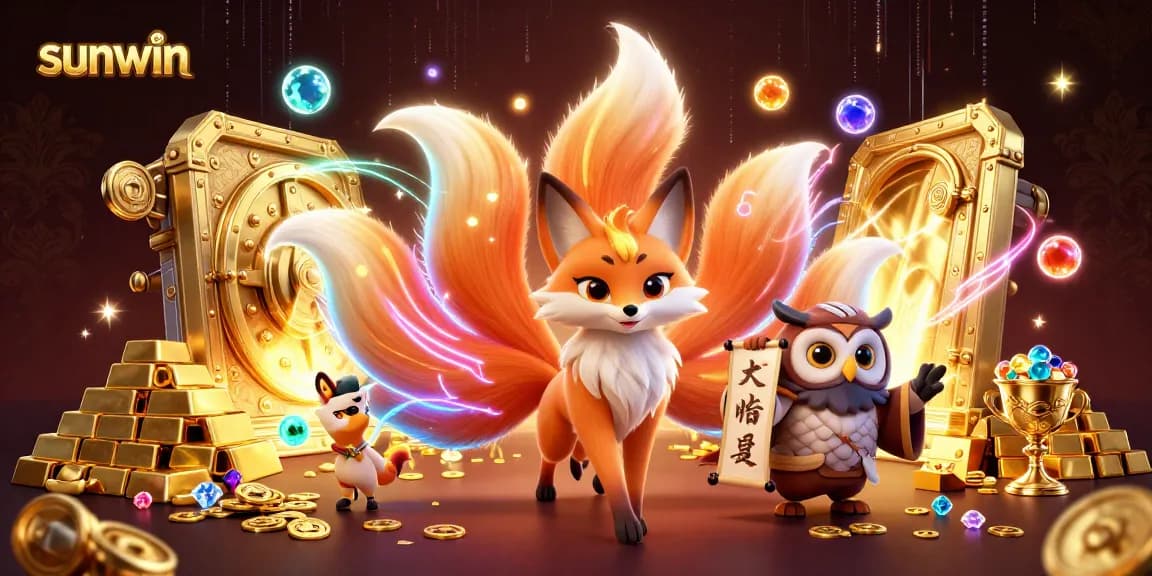 Engage with the magical world of sunwin featuring vibrant characters amidst sparkling casino treasures.