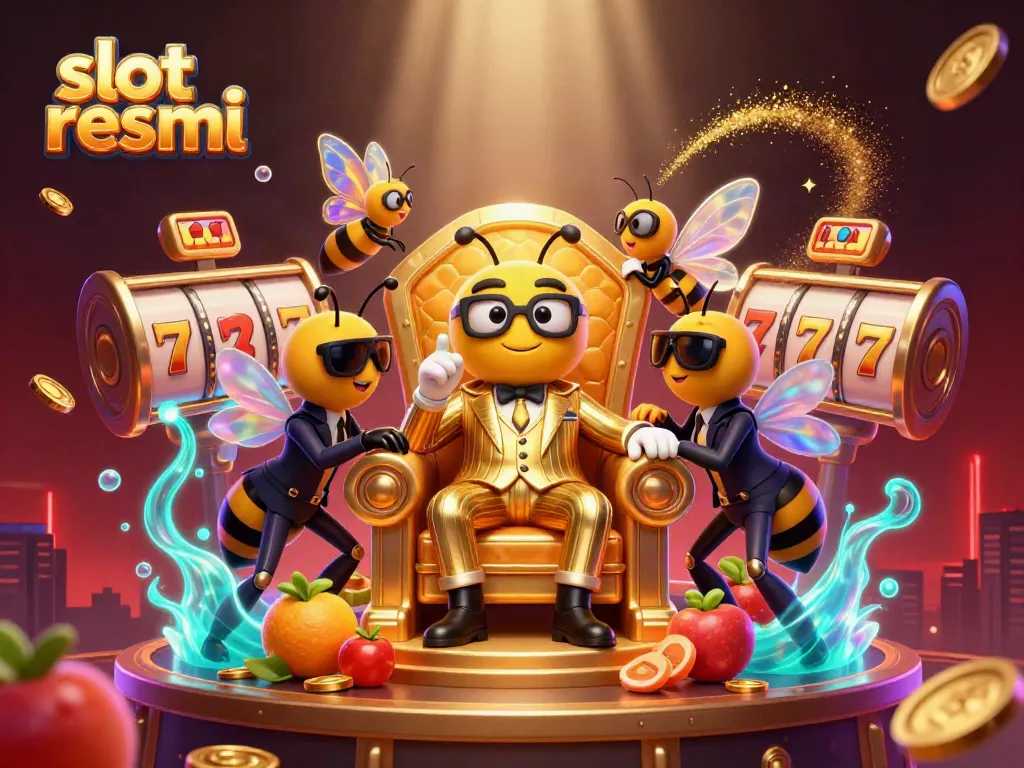 Engage with the thrilling slot resmi experience in an ultra-detailed 3D casino scene filled with vibrant slot reels and jackpot excitement.