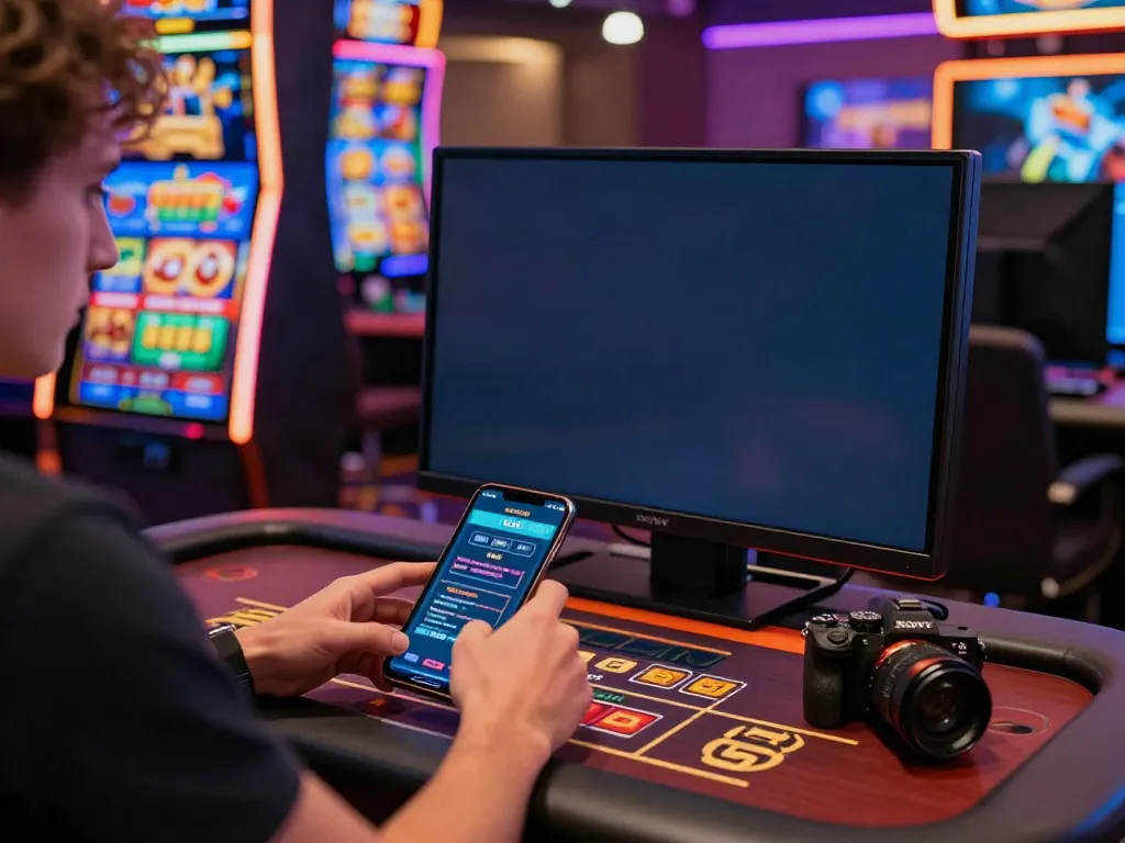 A80 online casino gaming experience with vibrant visuals and a mobile player immersed in fun.