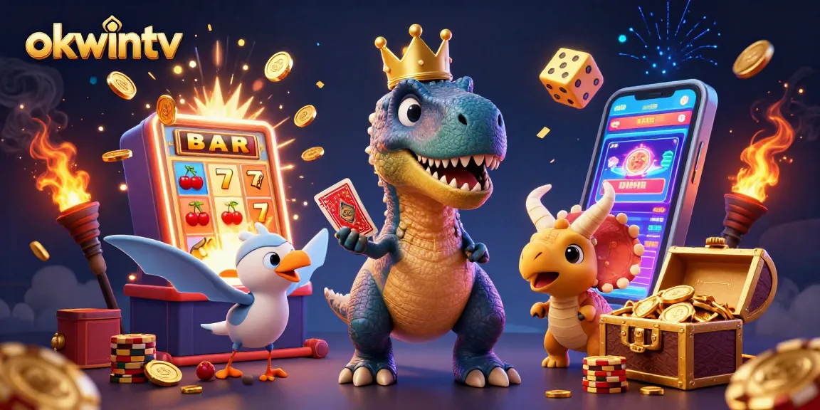 Enjoy vivid gameplay with Okwintv featuring charming characters and exciting casino elements in this vibrant scene.