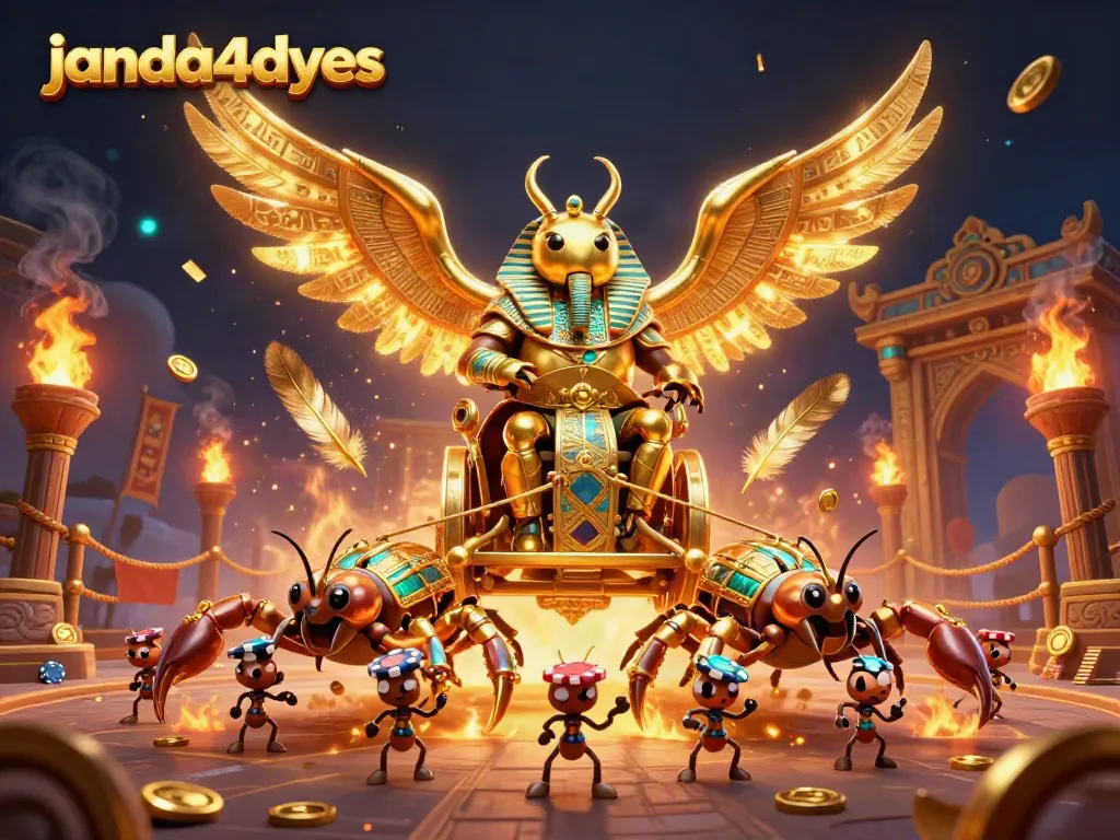 Menjalani serunya taruhan online dengan janda4dyes, melibatkan scarab emas dan elemen perjudian menarik.