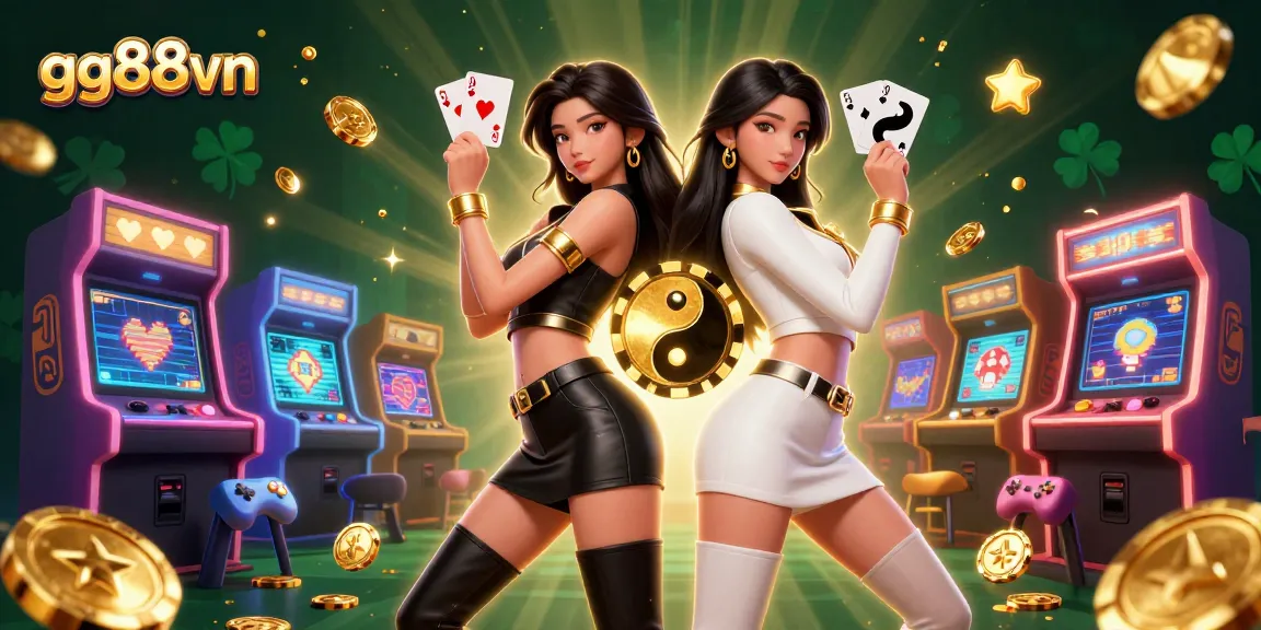 Engage with gg88vn's thrilling experience by exploring the vibrant casino-themed illustration.