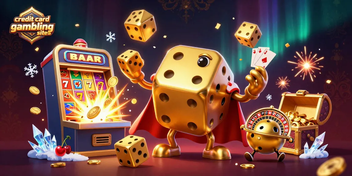 Engage with credit card gambling sites featuring a dynamic dice golem and slot machine explosion.