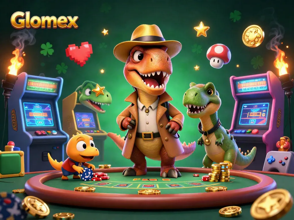 Glomex velociraptor card counter engaged in a thrilling blackjack scene amidst a vibrant casino atmosphere.