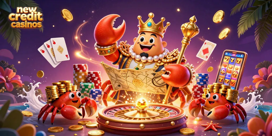 Experience the excitement of new credit card casinos with a vibrant 3D casino illustration showcasing gaming elements and characters.