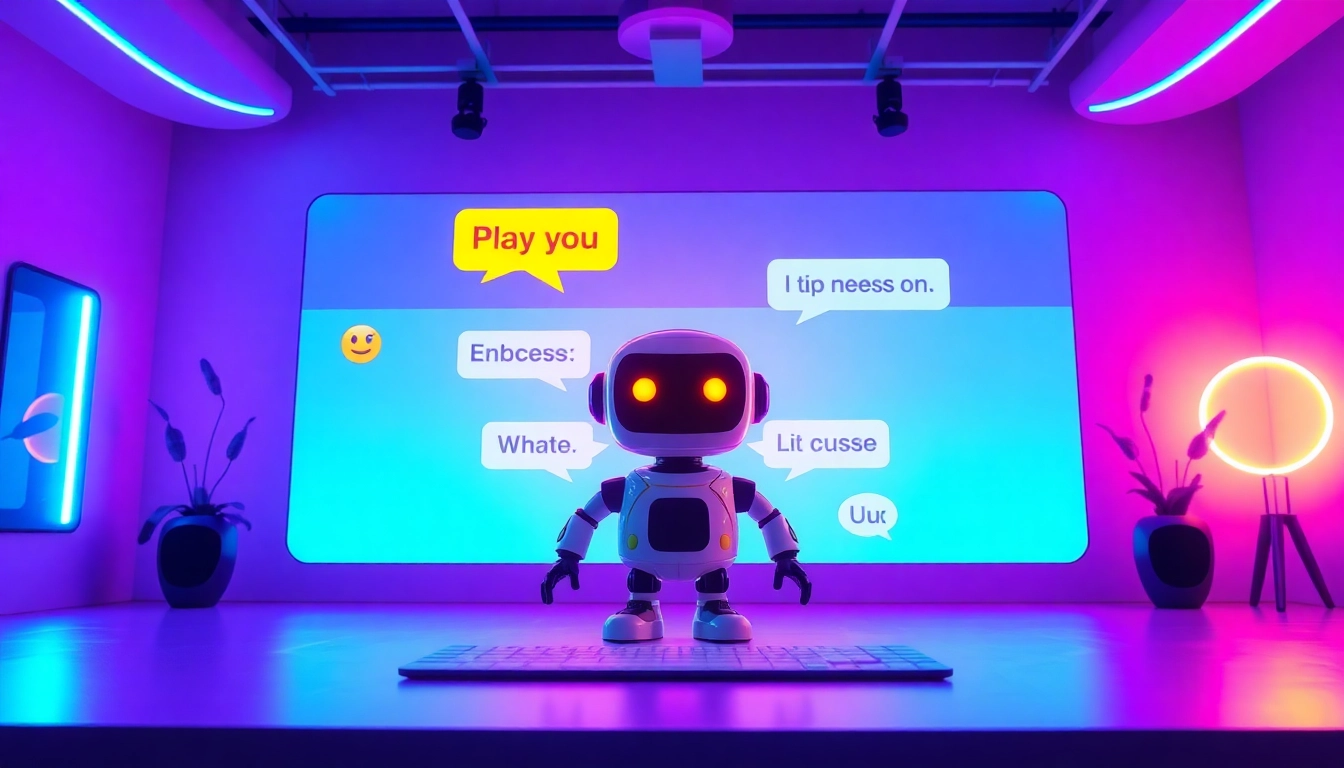 Engaging AI slut chatbot interface displaying playful conversations with a vibrant design.