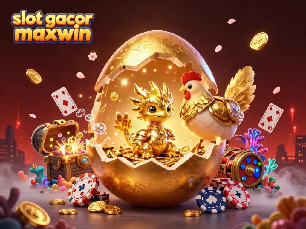 Gamer bermain slot gacor maxwin dengan suasana magis dalam ilustrasi 3D yang memukau