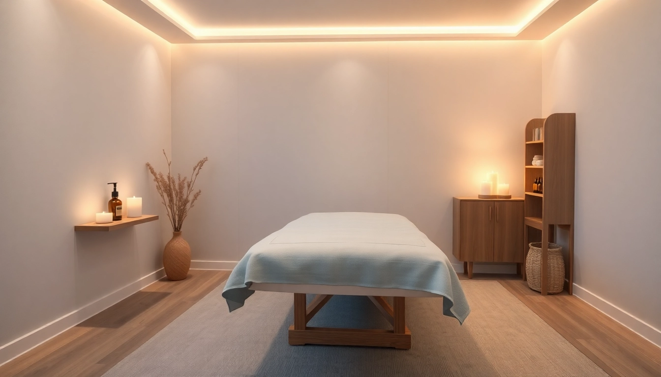 Relaxing atmosphere for 동탄출장마사지 therapy session with soothing oils and candles.