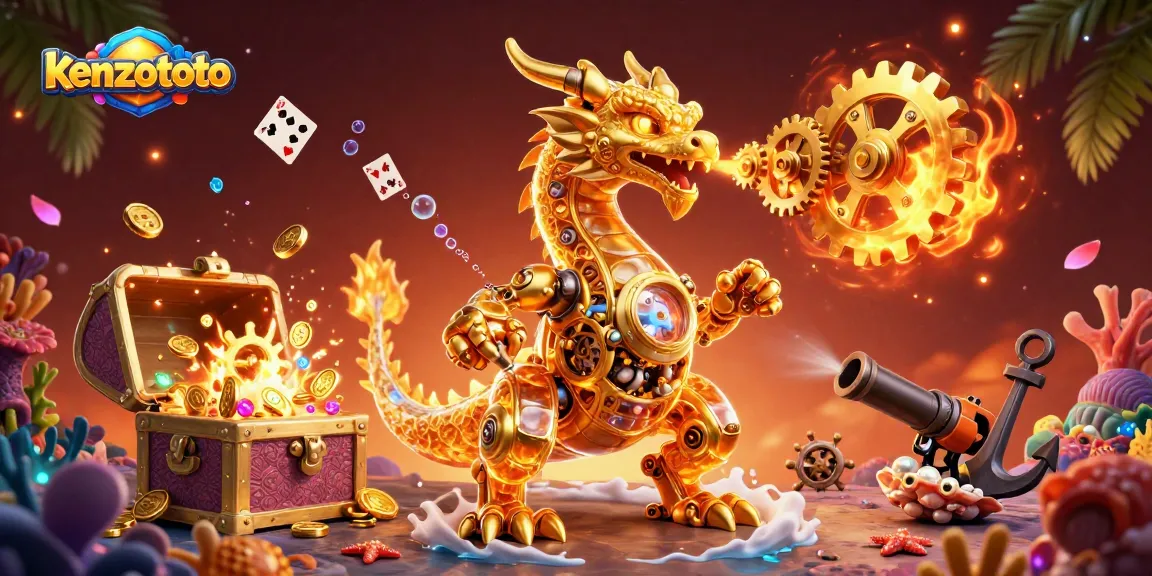 Experience the thrilling action at kenzototo with golden treasures and vibrant casino elements.