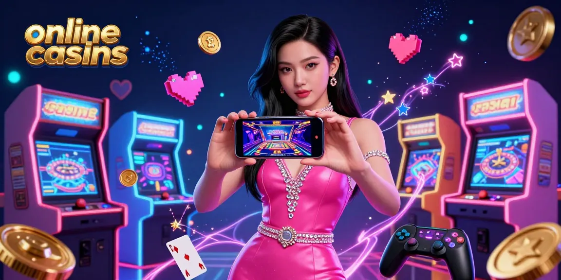 Experience the thrill of online casinos with vibrant 3D illustration showcasing live dealer games and dynamic gaming elements.