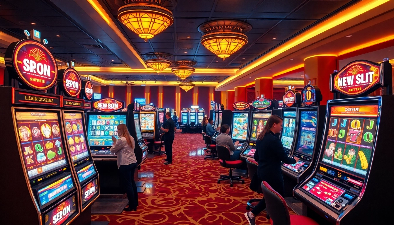 Engaging players at situs judi slot with advanced slot machines and a vibrant casino atmosphere.