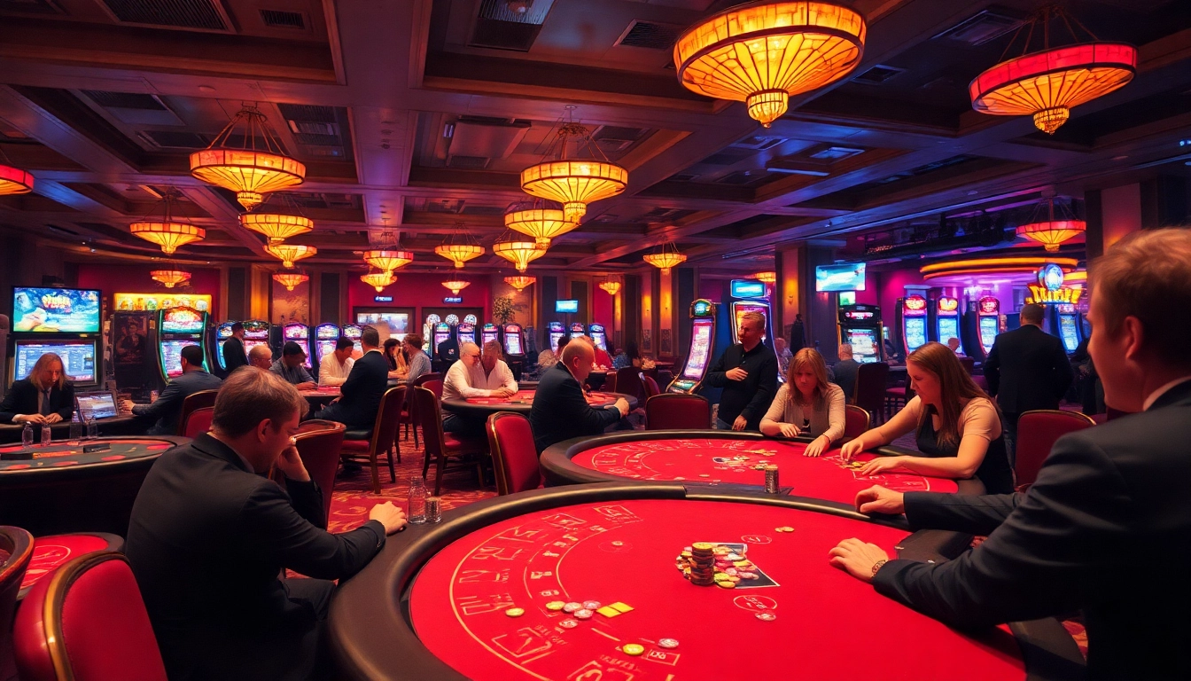 Mencari Link Alternatif SBOBET dengan suasana kasino yang meriah dan pemain yang terlibat.