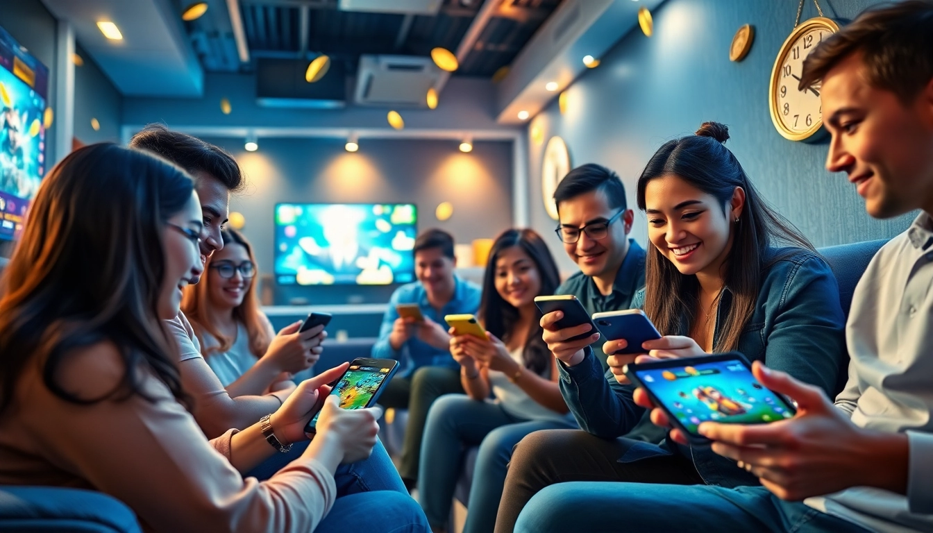 Tải GO88: Exciting online gaming scene with diverse players engaging in reward-based games.