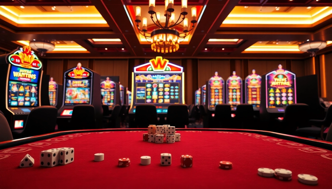 Experience the thrill of a slot demo with colorful machines and vibrant gameplay.